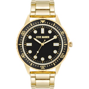Steve Madden Men’s Bracelet Watch(Black/Gold)