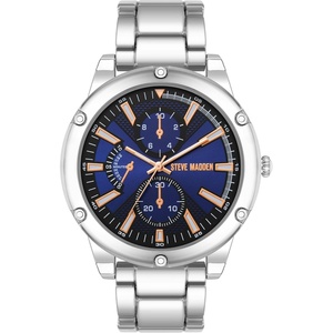 Steve Madden Men’s Bracelet Watch(Blue/Silver)