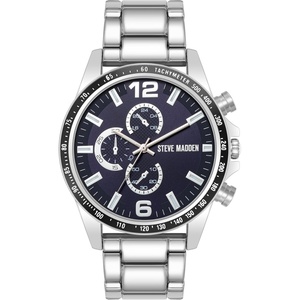 Steve Madden Men’s Bracelet Watch(Silver/Navy Blue)