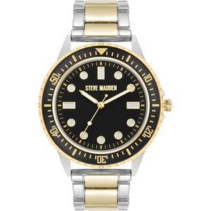 Steve Madden Men’s Bracelet Watch(Two-Tone/Black)