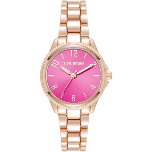 Steve Madden Women’s Bracelet Watch(Hot Pink/Rose Gold)