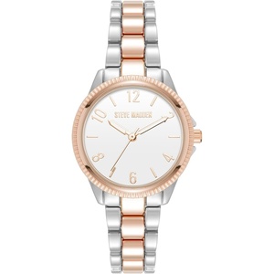 Steve Madden Women’s Bracelet Watch(White/Two-Tone)