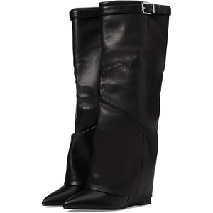 Steve Madden Women’s Corenne Knee High Boot(Black Leather)