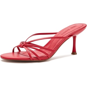 Steve Madden Women’s Edna Heeled Sandal(Red Leather)