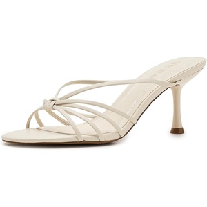 Steve Madden Women’s Edna Heeled Sandal(White Leather)