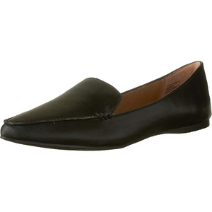 Steve Madden Women’s Featherl Loafer Flat(Black Leather)