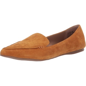 Steve Madden Women’s Featherl Loafer Flat(Mustard Suede)