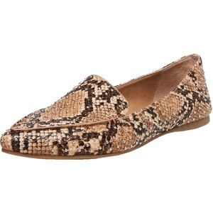 Steve Madden Women’s Featherl Loafer Flat(Tan Snake)
