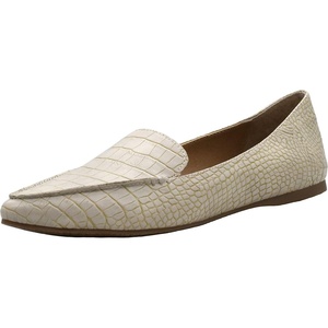 Steve Madden Women’s Featherl Loafer Flat(Taupe Crocodile)