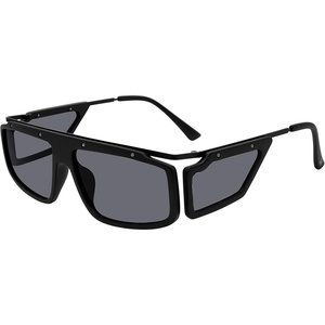 Steve Madden Women’s Female Sunglasses Style Allister Wrap, Satin Matte Black/Solid Smoke, 60mm, 16mm