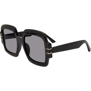 Steve Madden Women’s Female Sunglasses Style Barnes Square, Black/Solid Smoke, 55mm, 23mm