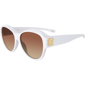 Steve Madden Women’s Female Sunglasses Style Hughes Round(White Opaque/Brown Gradient)