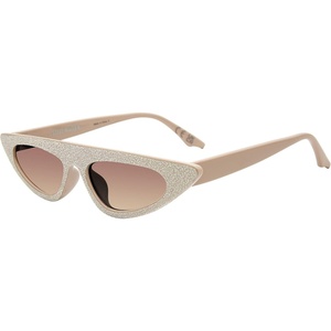 Steve Madden Women’s Female Sunglasses Style Lizo Cat Eye, Tan/Glitter/Brown Gradient, 51mm, 19mm