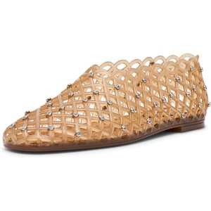 Steve Madden Women’s Grove Ballet Flat(Tan Rhinestone)
