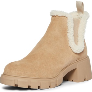 Steve Madden Women’s Howler Ankle Boot(Fur Tan Suede)