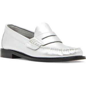 Steve Madden Women’s Kingston Loafer(Silver Leather)