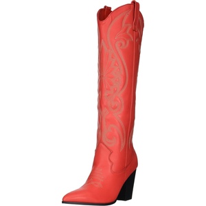 Steve Madden Women’s Lasso Western Boot(Red Leather)