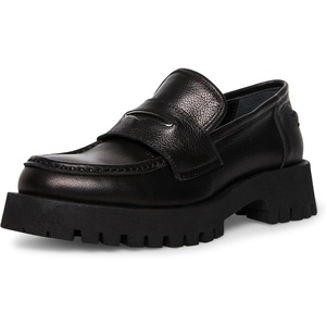 Steve Madden Women’s Lawrence Loafer(Black Leather)