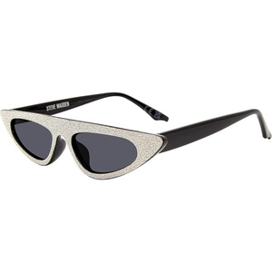 Steve Madden Women’s Lizo Cat Eye Sunglasses Sunglasses(Black/Glitter/Solid Smoke)