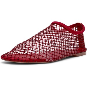 Steve Madden Women’s Mino Ballet Flat(Cherry Red Rhinestone)