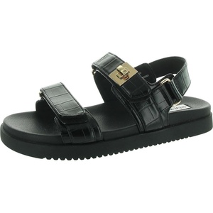 Steve Madden Women’s Mona Black Leather(Black Croc)