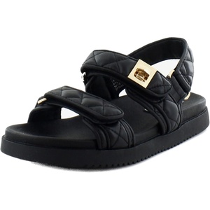 Steve Madden Women’s Mona Black Leather(Quilted)