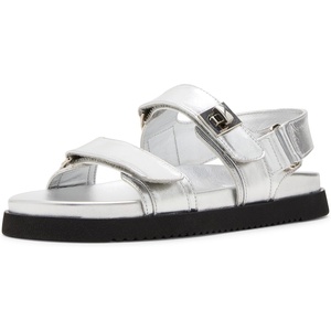 Steve Madden Women’s Mona Black Leather(Silver)