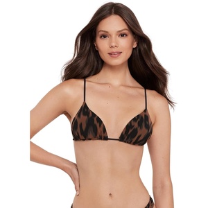 Steve Madden Women’s Over The Shoulder Basic Triangle Bikini Top(Static Leopard)