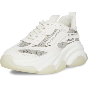 Steve Madden Women’s Possession Sneaker(White Rhinestone)