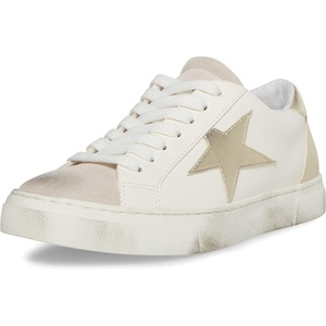 Steve Madden Women’s Rezume Sneaker(White/Gold)