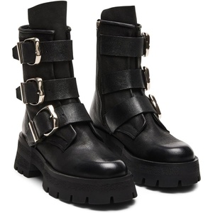 Steve Madden Women’s Roland(Black Leather)
