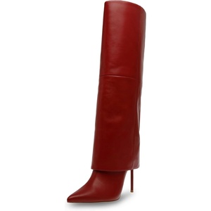 Steve Madden Women’s Smith Black Leather(Red Leather)