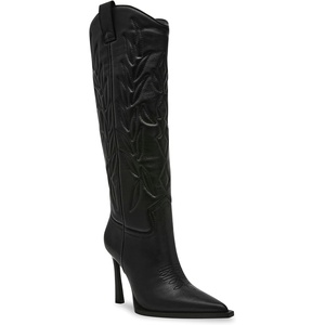Steve Madden womens Kinzee(Black Leather)