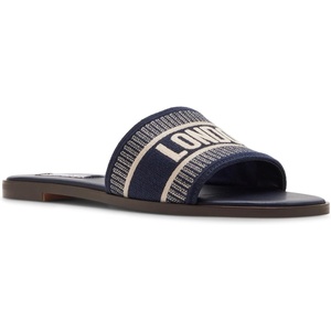 Steve Madden womens Knox Sandal(Navy)