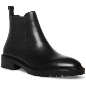 Steve Madden womens Leopold(Black Leather)
