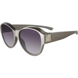 Steve Madden womens Steve Madden Female Sunglasses Style Hughes Round Sunglasses(Silver/Smoke Gradient)