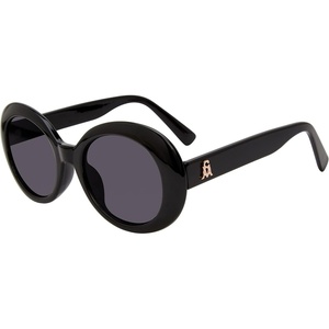 Steve Madden womens Steve Madden Female Sunglasses Style Isla Round Sunglasses(Black/Solid Smoke)