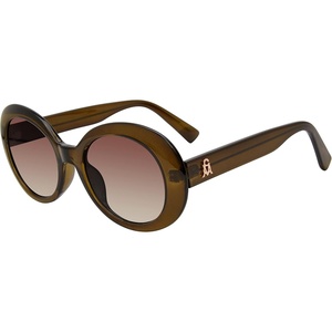 Steve Madden womens Steve Madden Female Sunglasses Style Isla Round Sunglasses(Crystal Dark Green/Brown Gradient)
