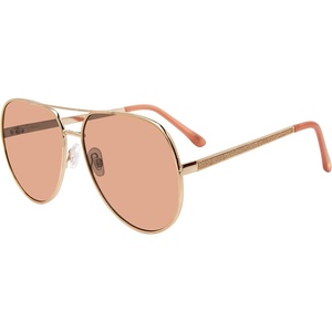 Steve Madden womens Steve Madden Female Sunglasses Style Visage Aviator Sunglasses(Shiny Gold/Glitter/Solid Orange)