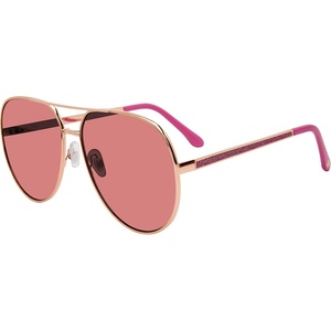 Steve Madden womens Steve Madden Female Sunglasses Style Visage Aviator Sunglasses(Shiny Rosegold/Glitter/Solid Dark Pink)