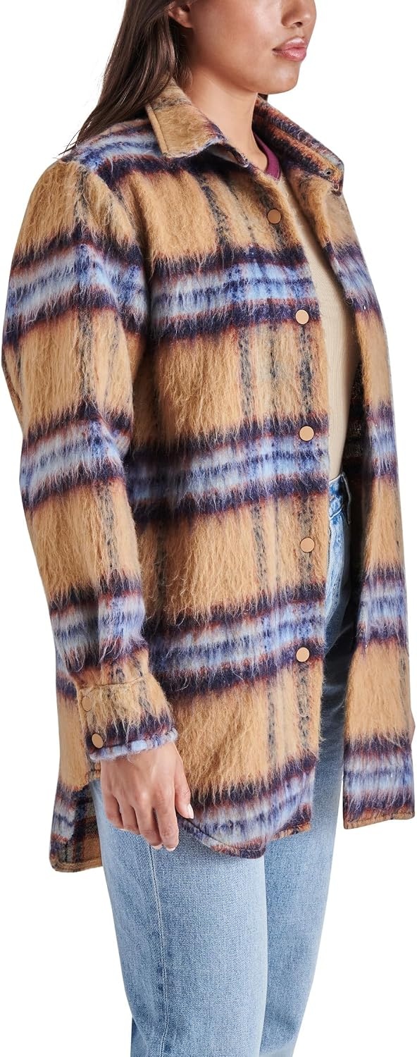 image:imageSteve Madden Apparel Womens Eldridge Shirt JacketCoatCream Multi