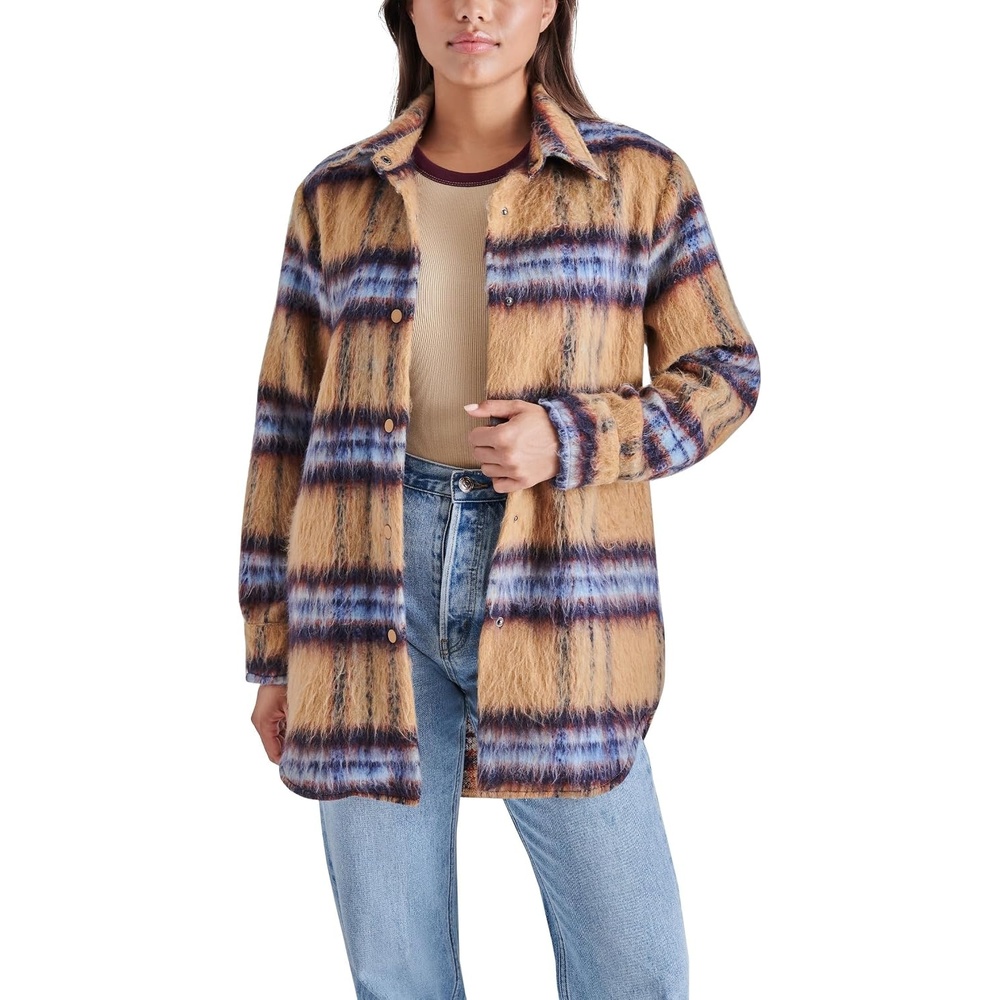 image:imageSteve Madden Apparel Womens Eldridge Shirt JacketCoatCream Multi