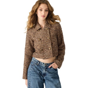 Steve Madden Women’s Avie Jacket(Brown Plaid Mix)